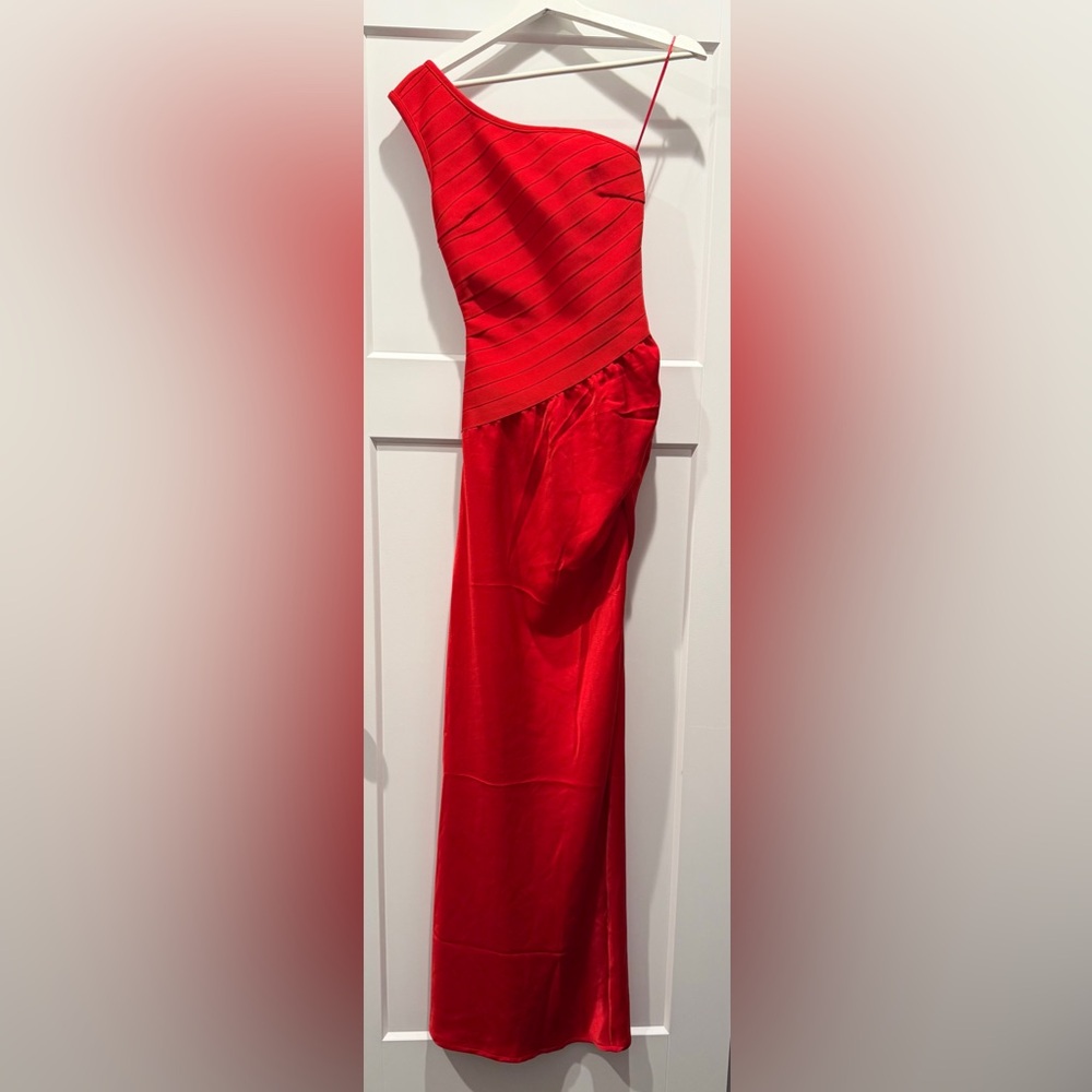 Fashion Nova Satin One Shoulder Dress | Size XS | Wedding Guest Dress